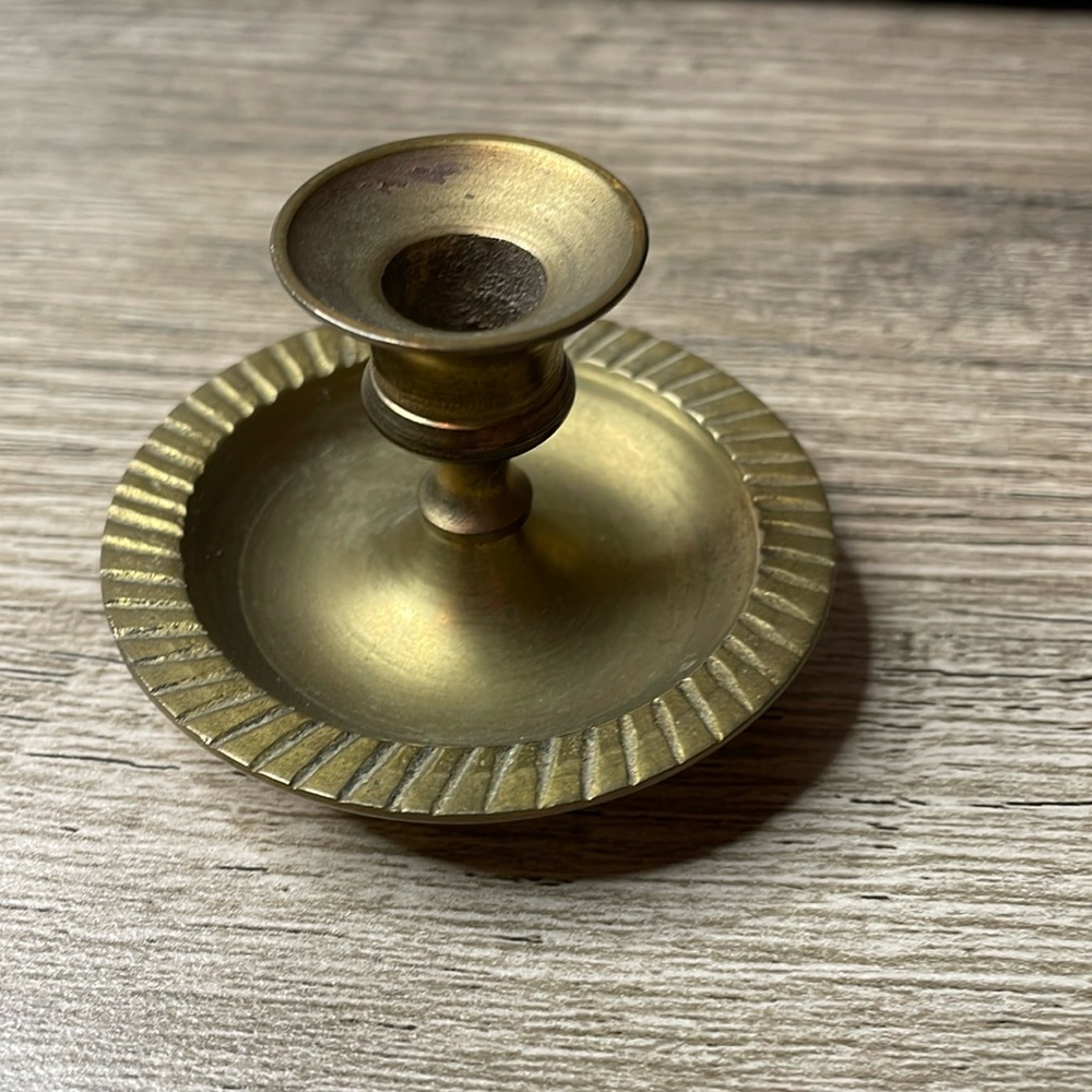 Mini Brass Candlestick Holder